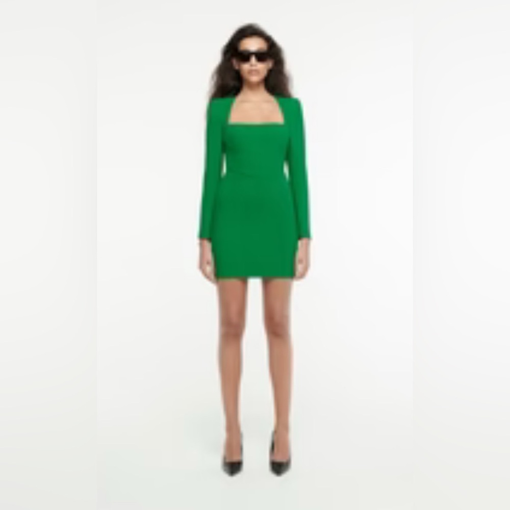 Roland Mouret Vibrant Green Long Sleeve Dress